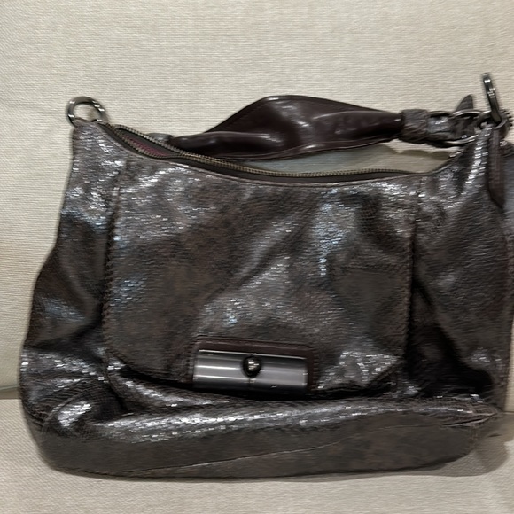 Brown and grey Coach purse with snack embossing - Picture 2 of 5
